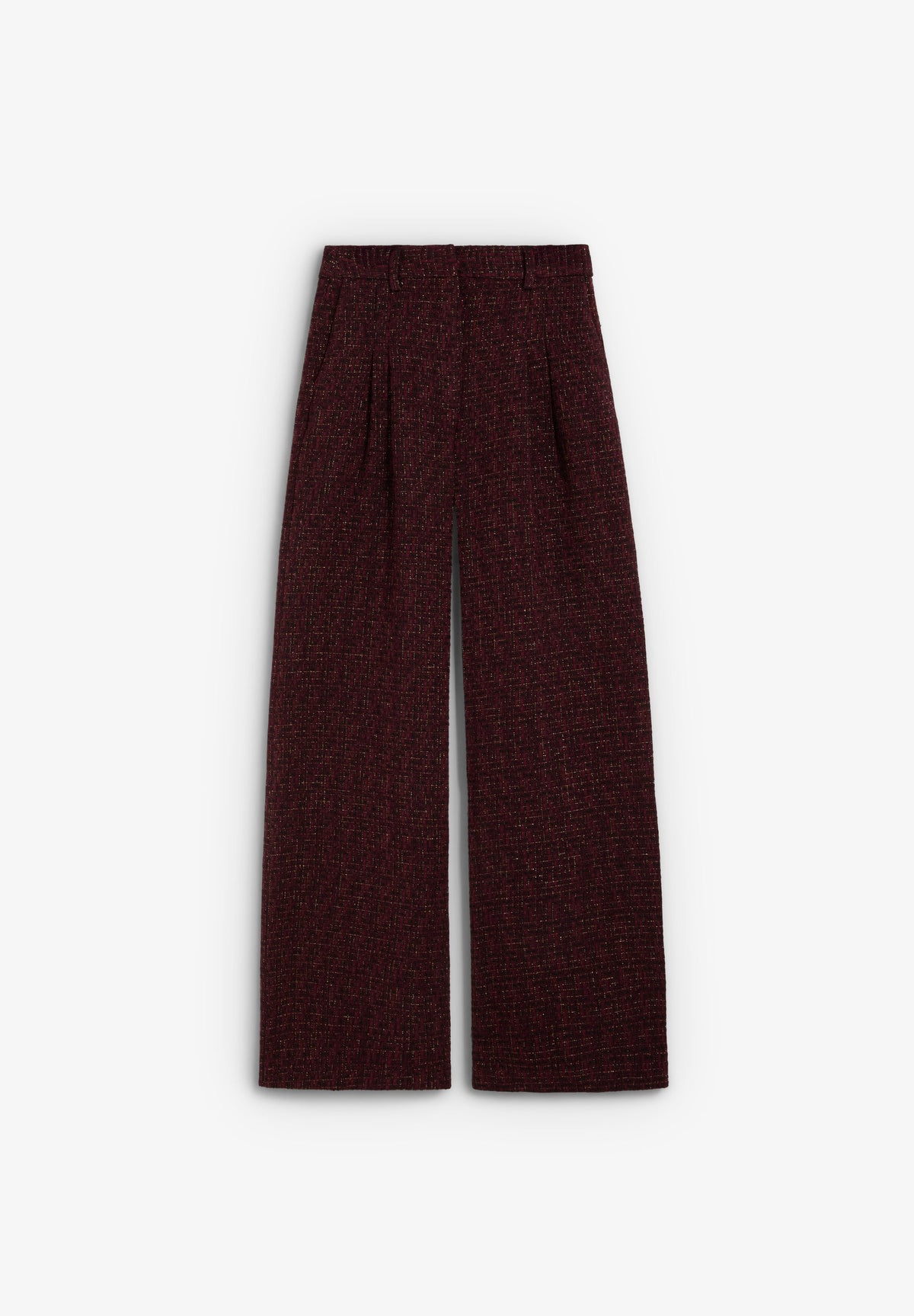 WIDE LEG TWEED TROUSERS