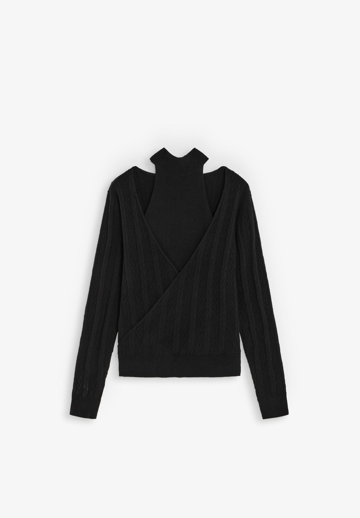 HALTER-NECK CROSS-OVER SWEATER