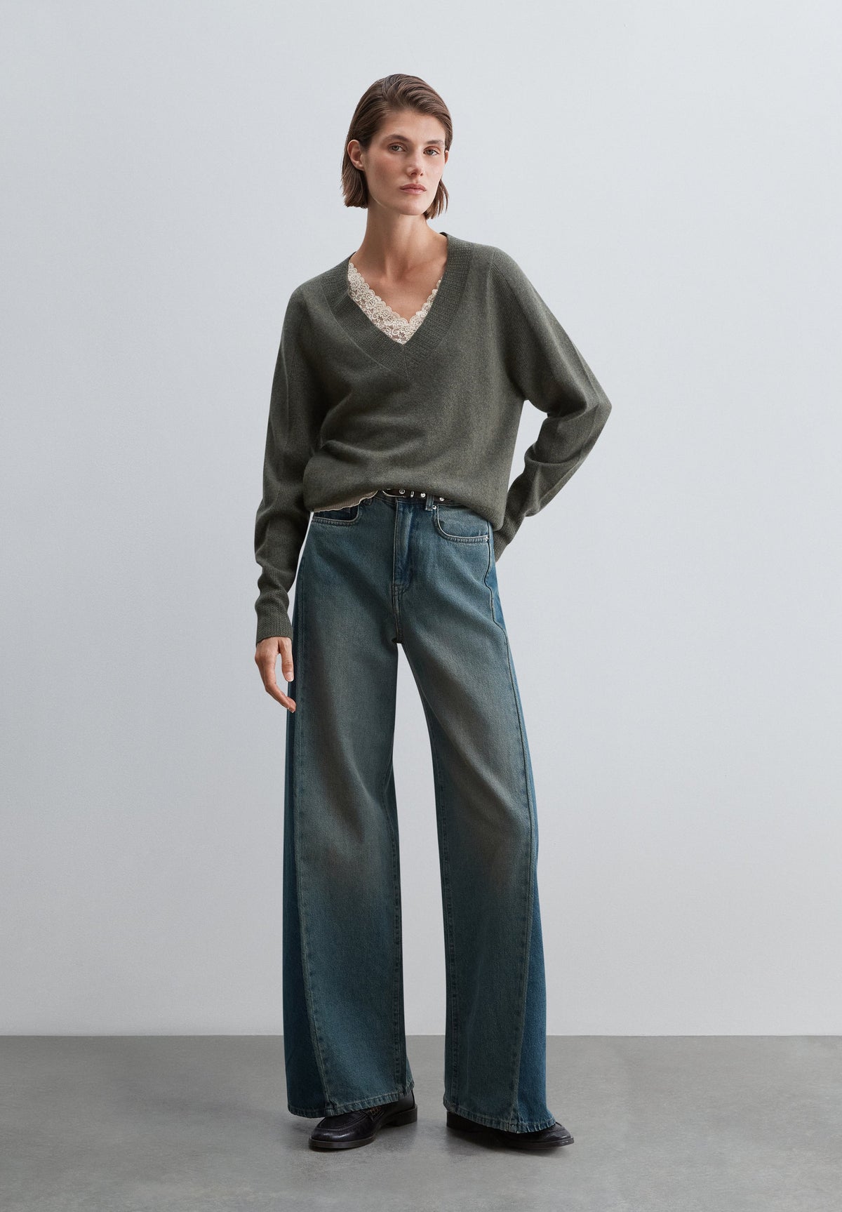 TWO-TONE MAXI JEANS