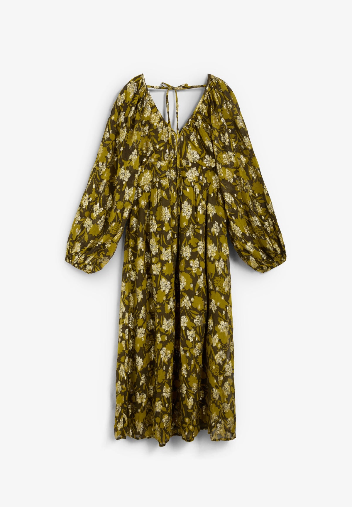 FLORAL PRINT LUREX DRESS