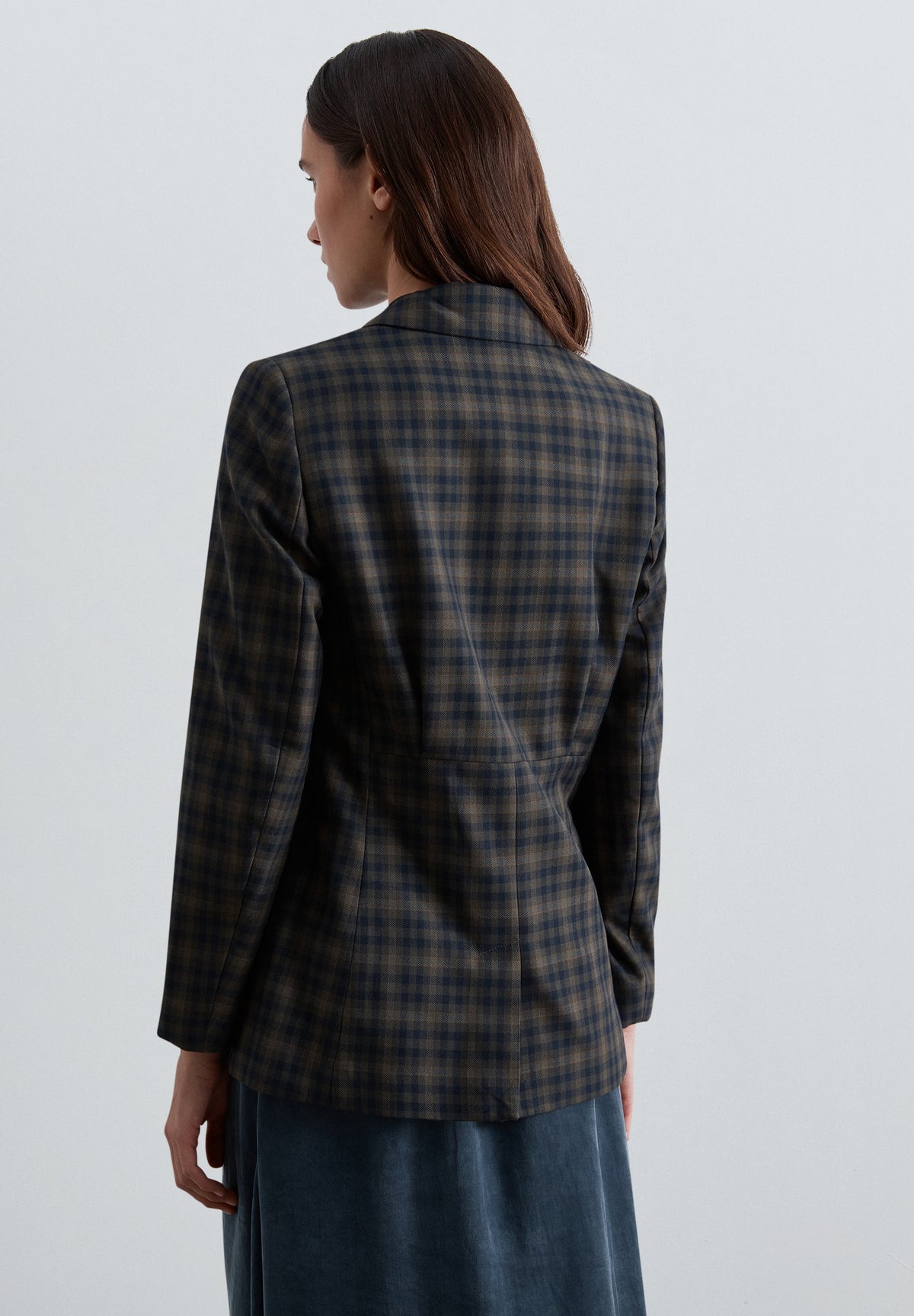 CHECK BLAZER WITH BELT
