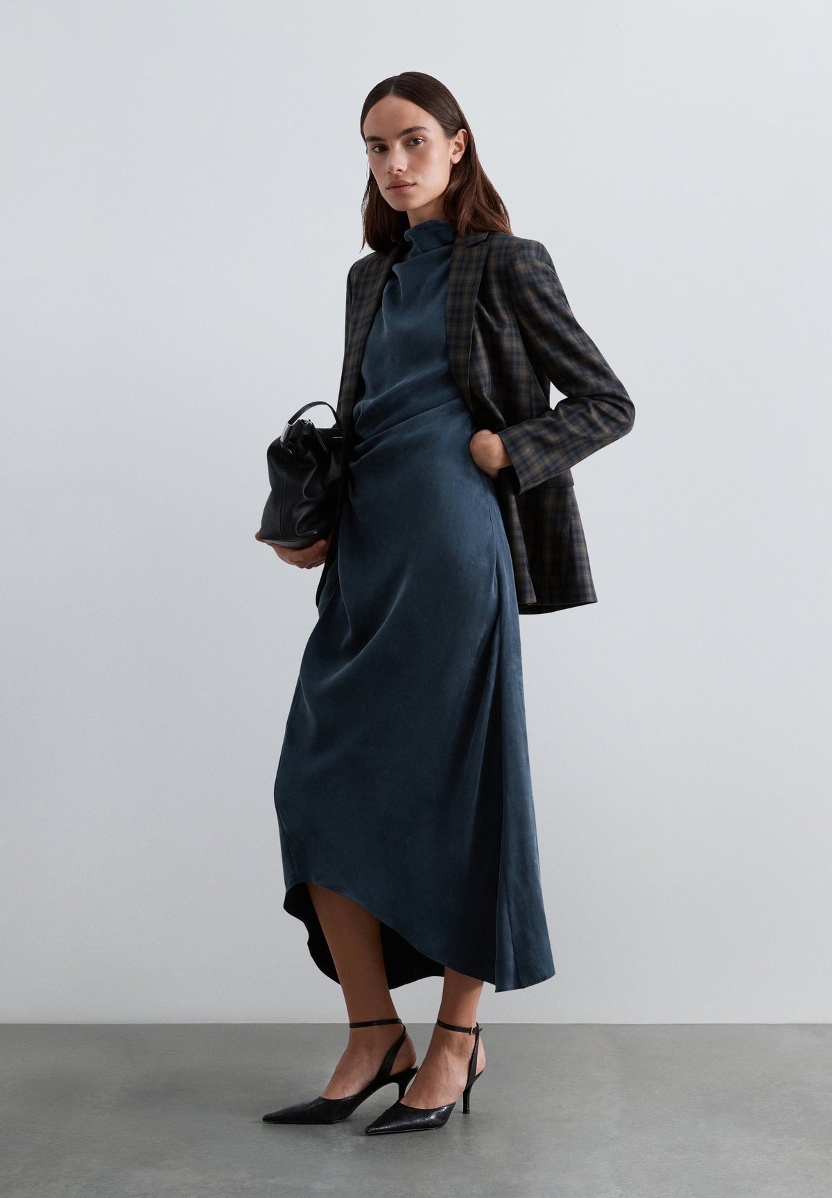 CHECK BLAZER WITH BELT