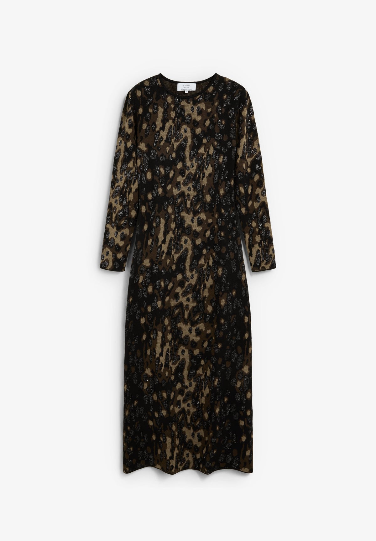 JACQUARD DRESS WITH SHOULDER PADS