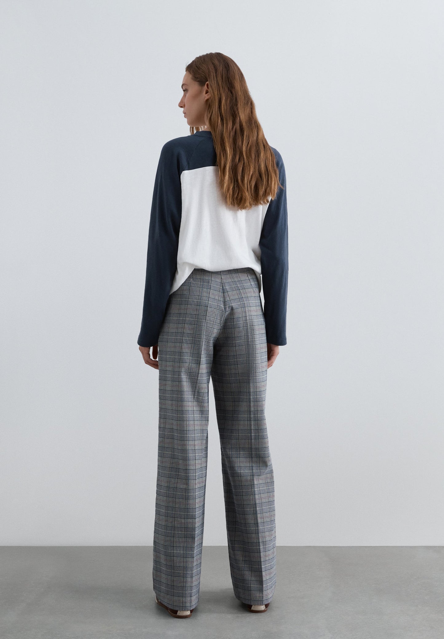 STRAIGHT CHECKED TROUSERS