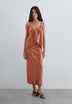 SEQUINNED MIDI SKIRT