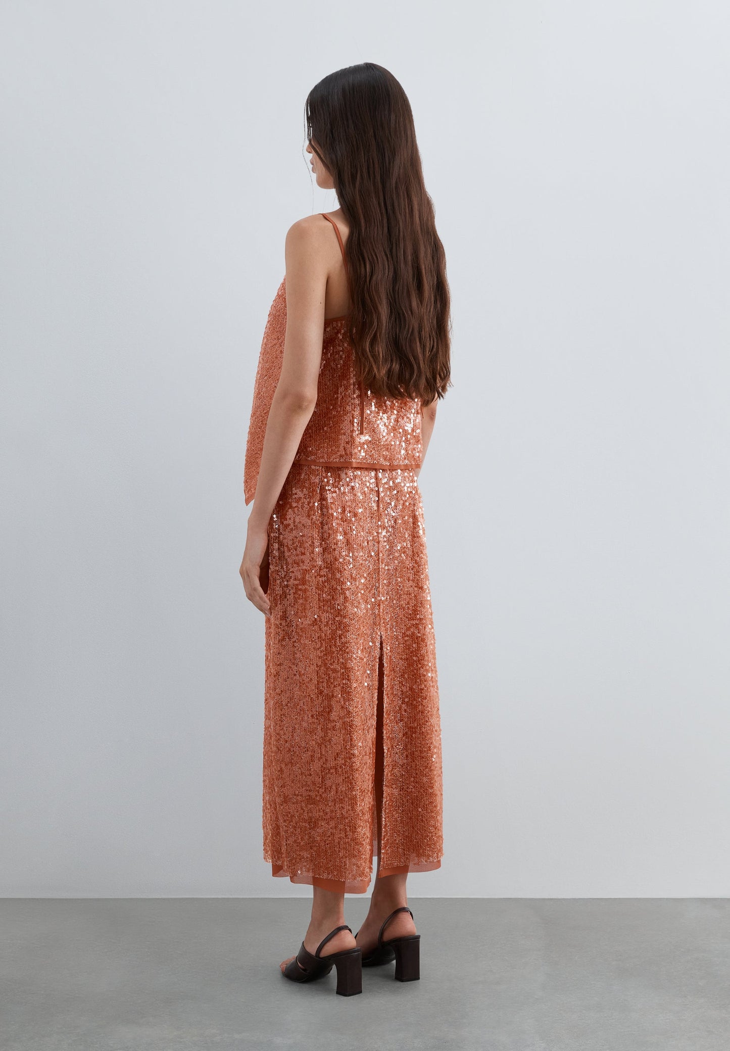 SEQUINNED MIDI SKIRT