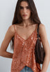 SEQUINNED TOP WITH STRAPS