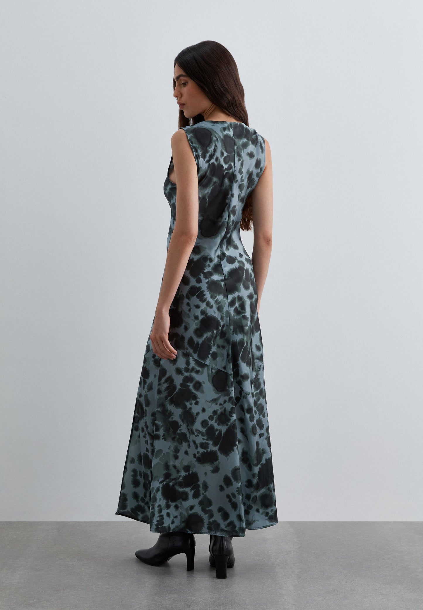 PRINTED SATIN DRESS