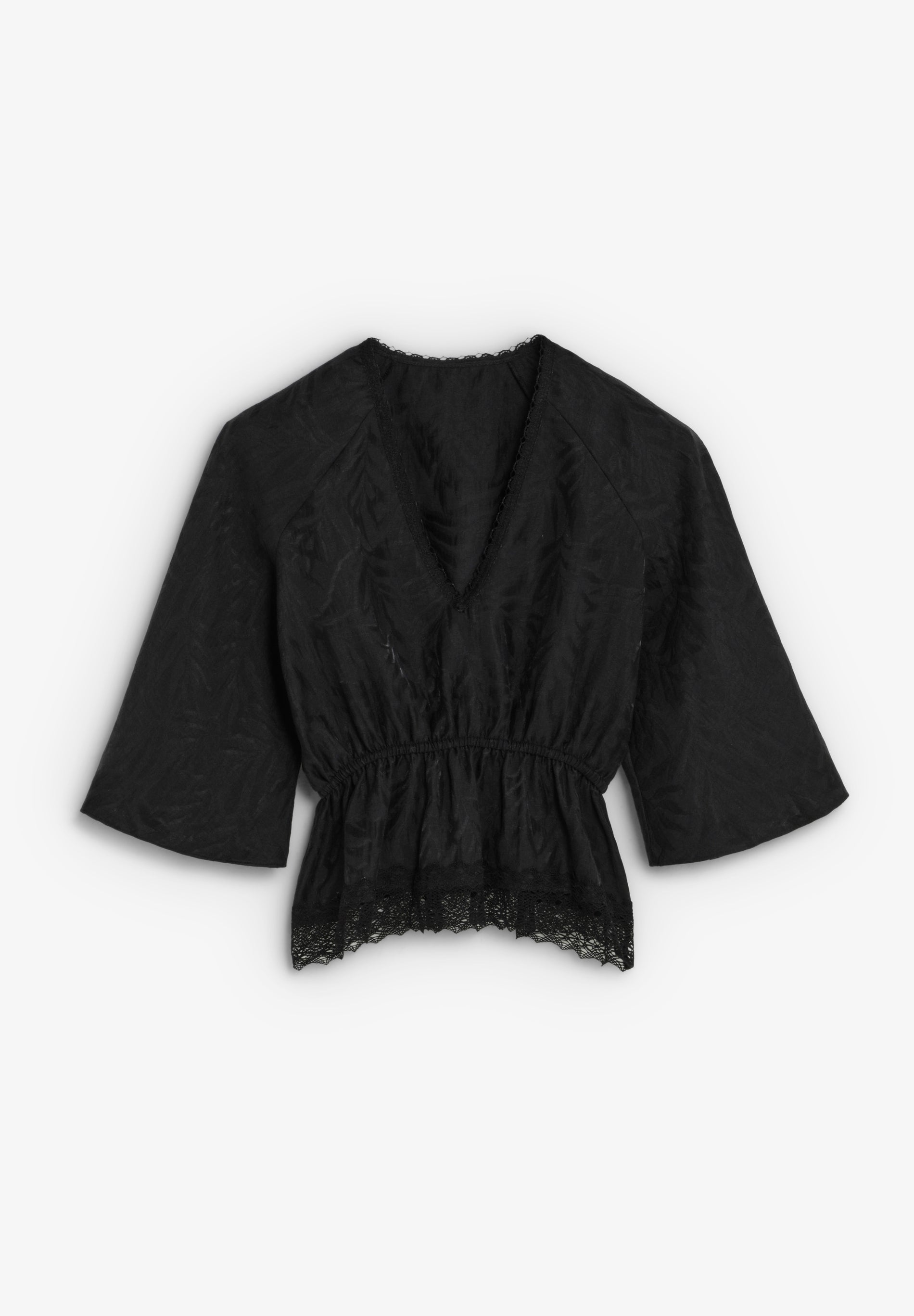 SATIN TOP WITH V-NECK
