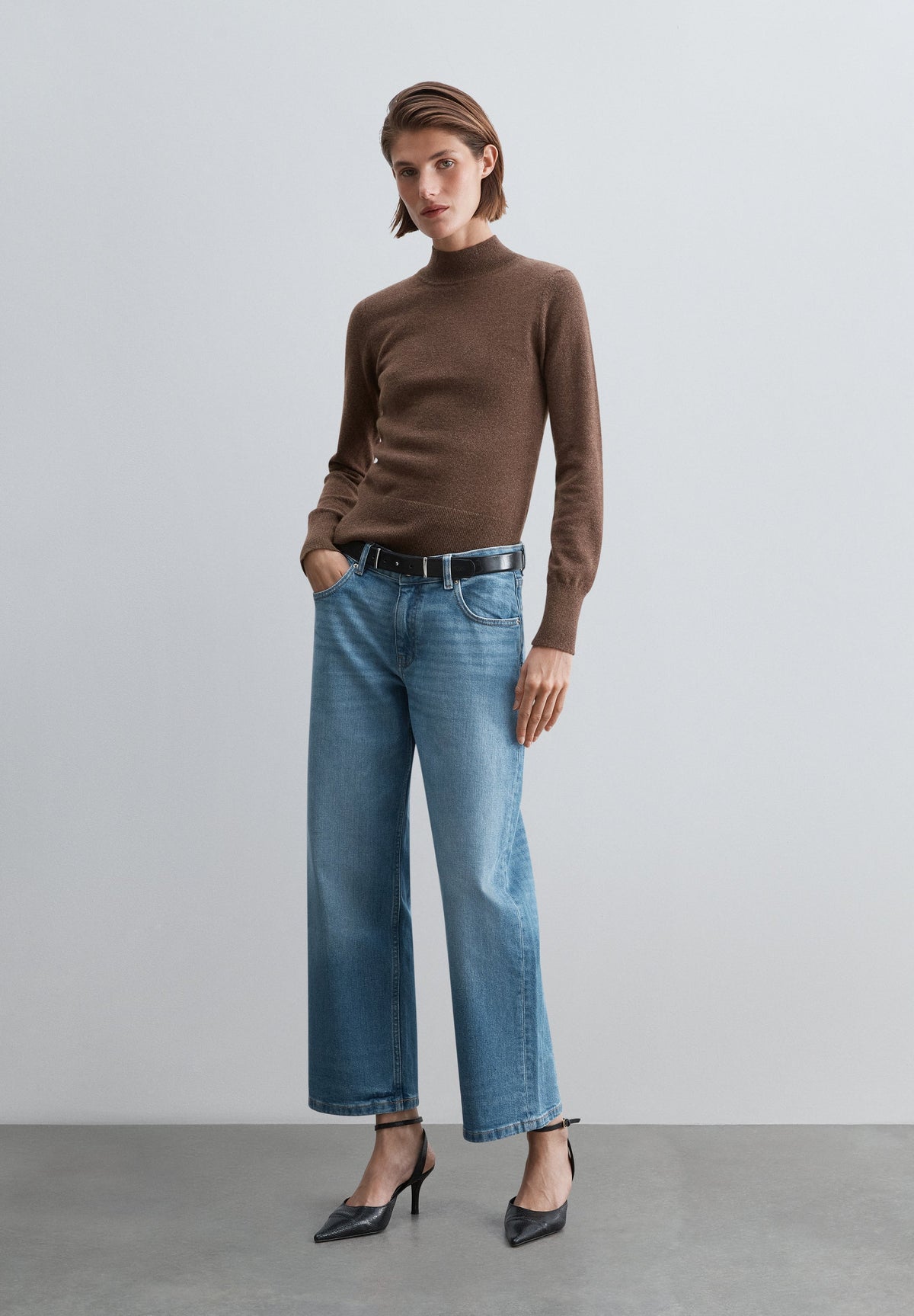 LUREX SWEATER WITH PERKINS COLLAR