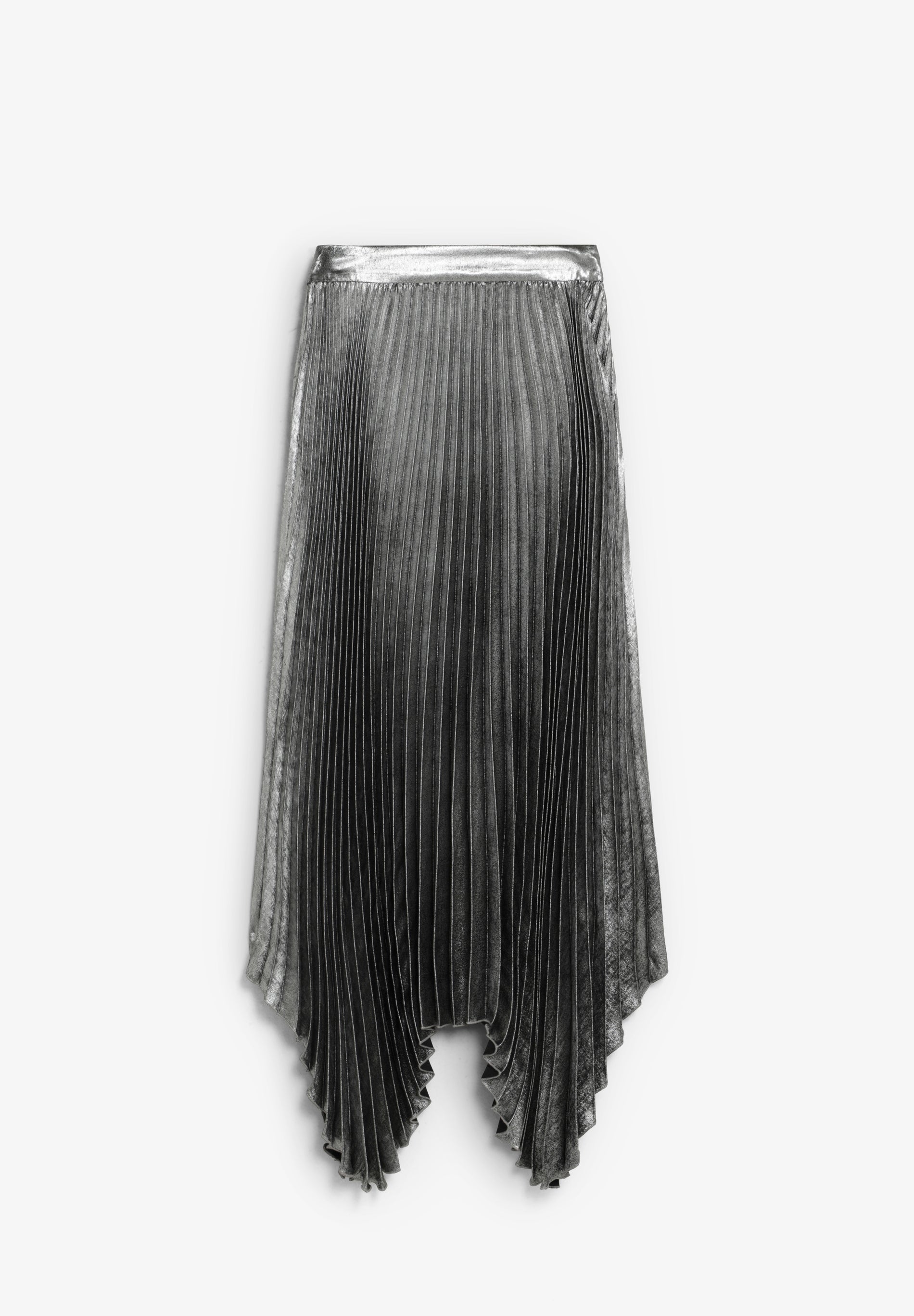 PLEATED METALLIC SKIRT