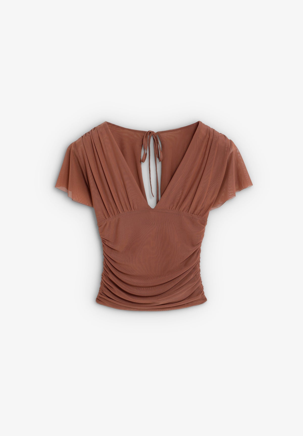 V-NECK MESH TOP