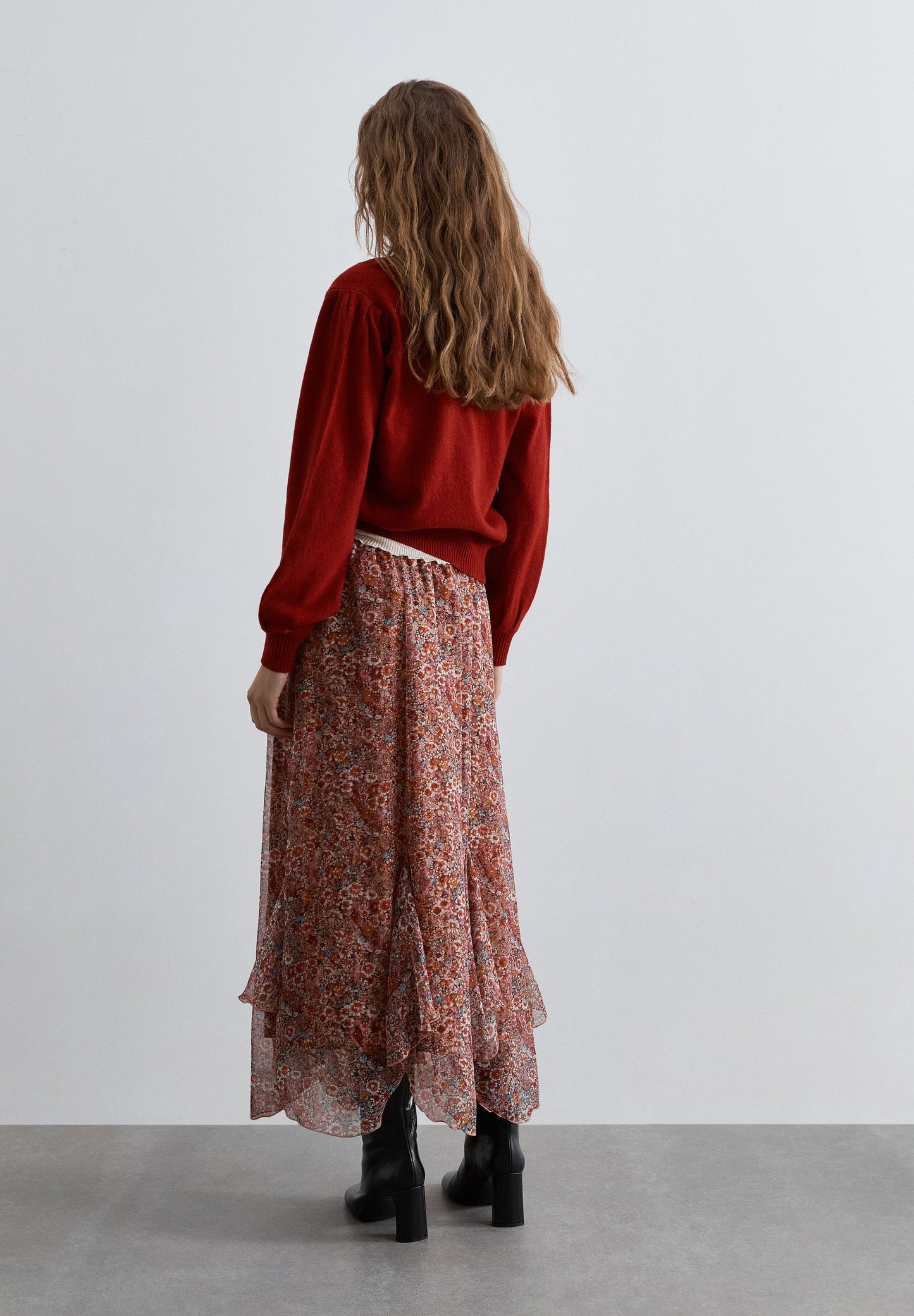 LONG FLORAL PRINT SKIRT