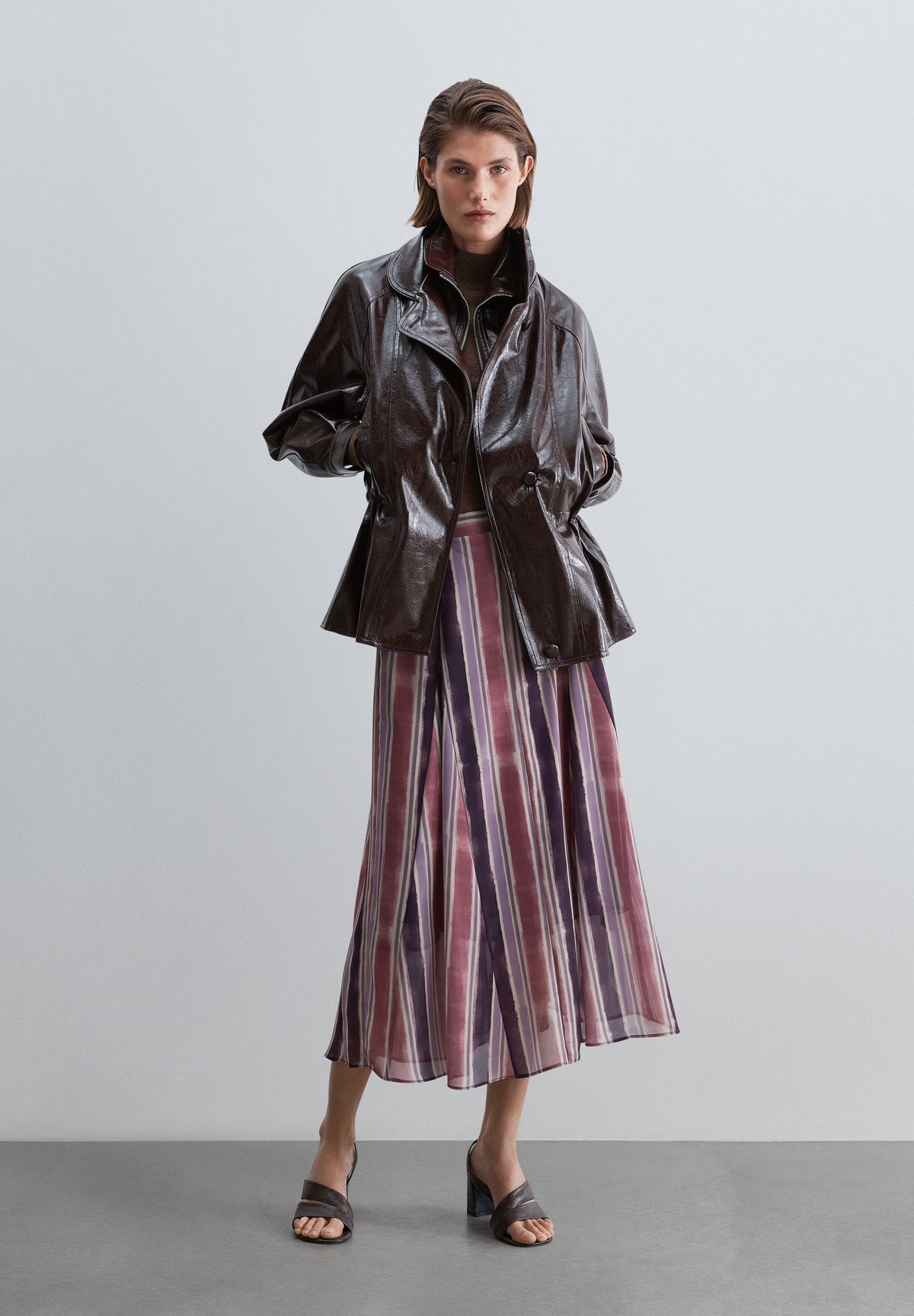 A-LINE STRIPED SKIRT