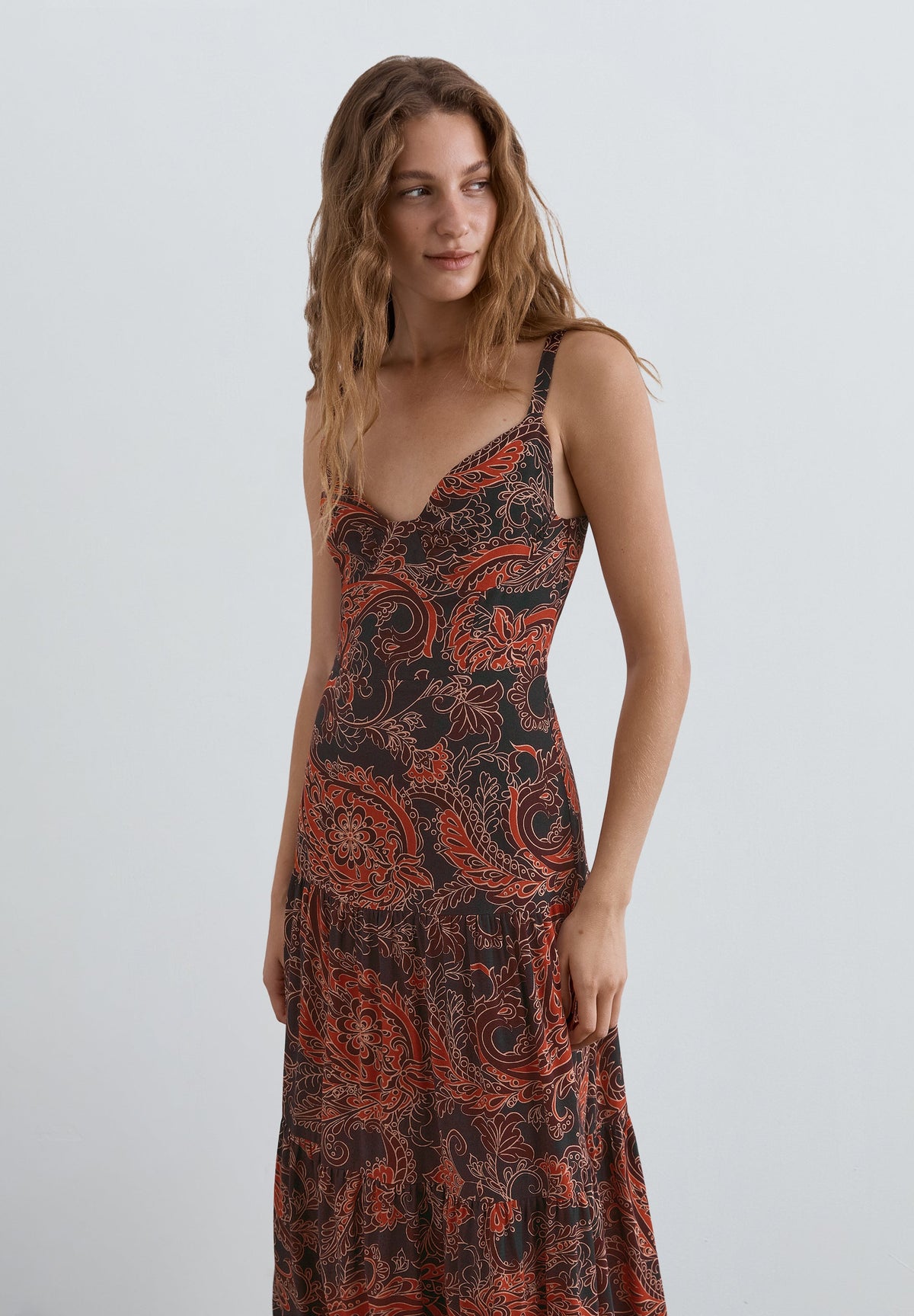 TEXTURED PRINT DRESS