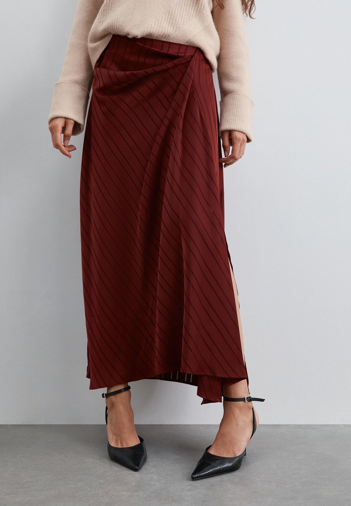STRIPED OPENWORK SKIRT