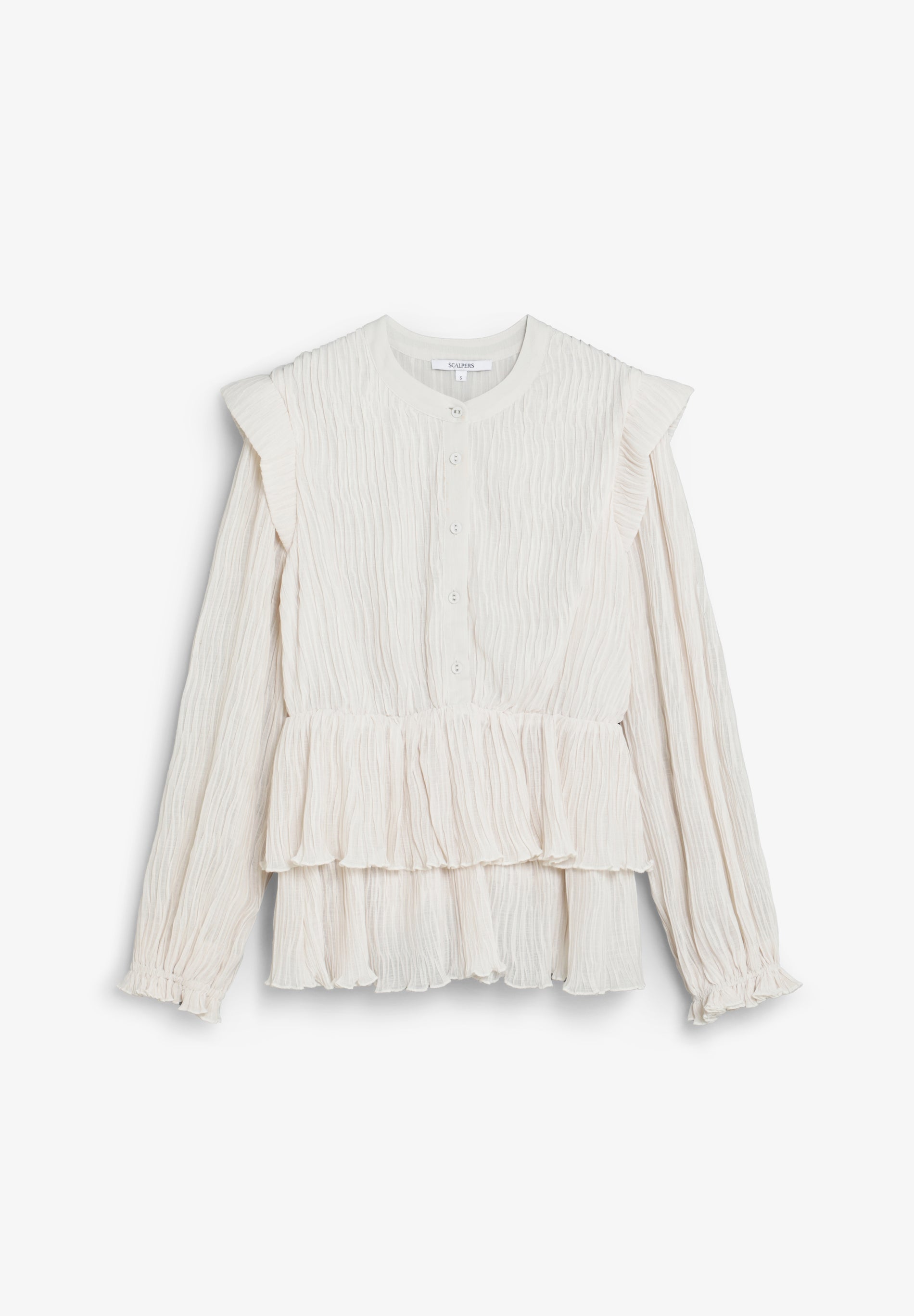 PLEATED RUFFLE BLOUSE