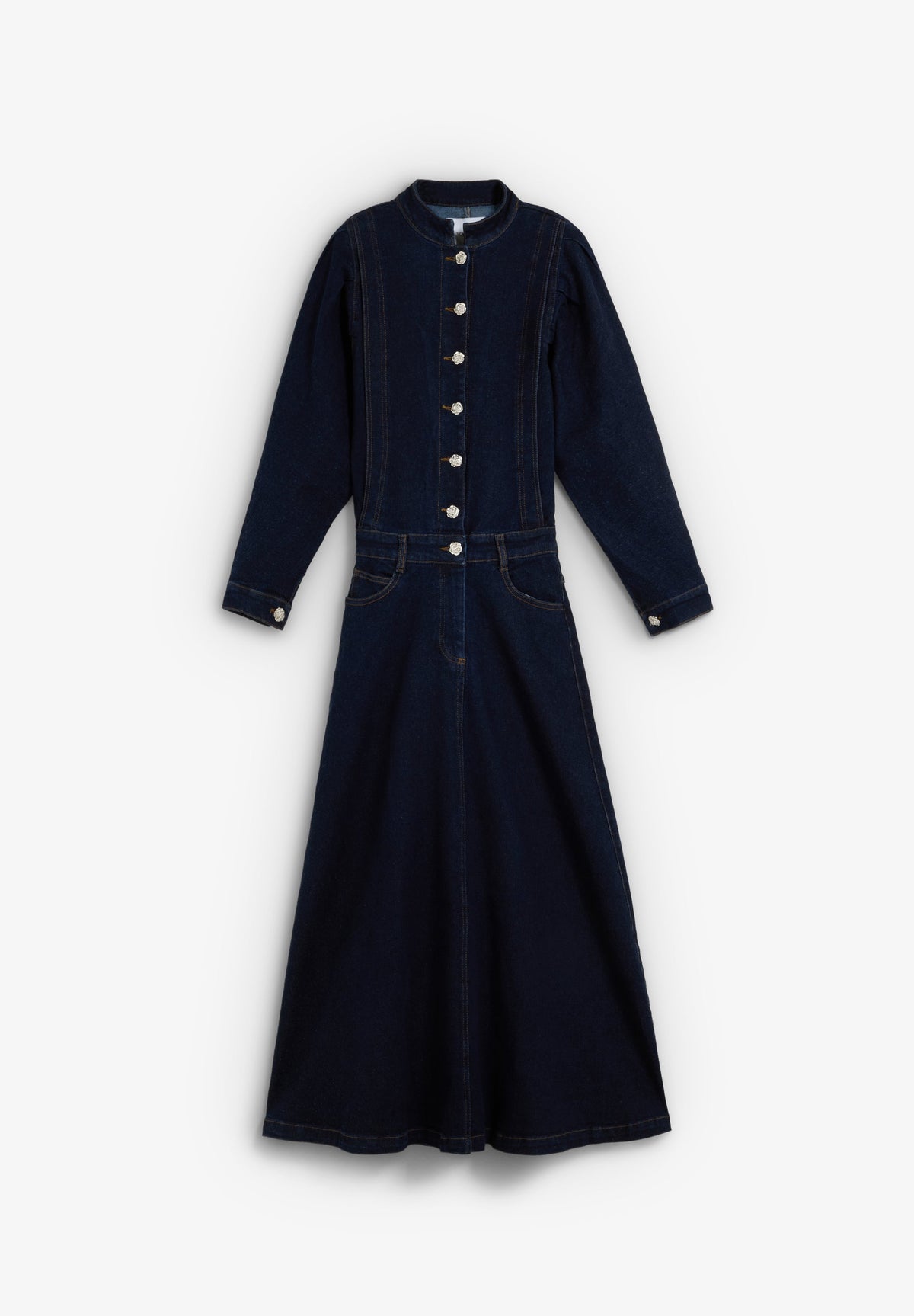 WIDE SLEEVE DENIM DRESS