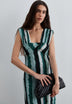 DRAPED TIE-DYE PRINT DRESS
