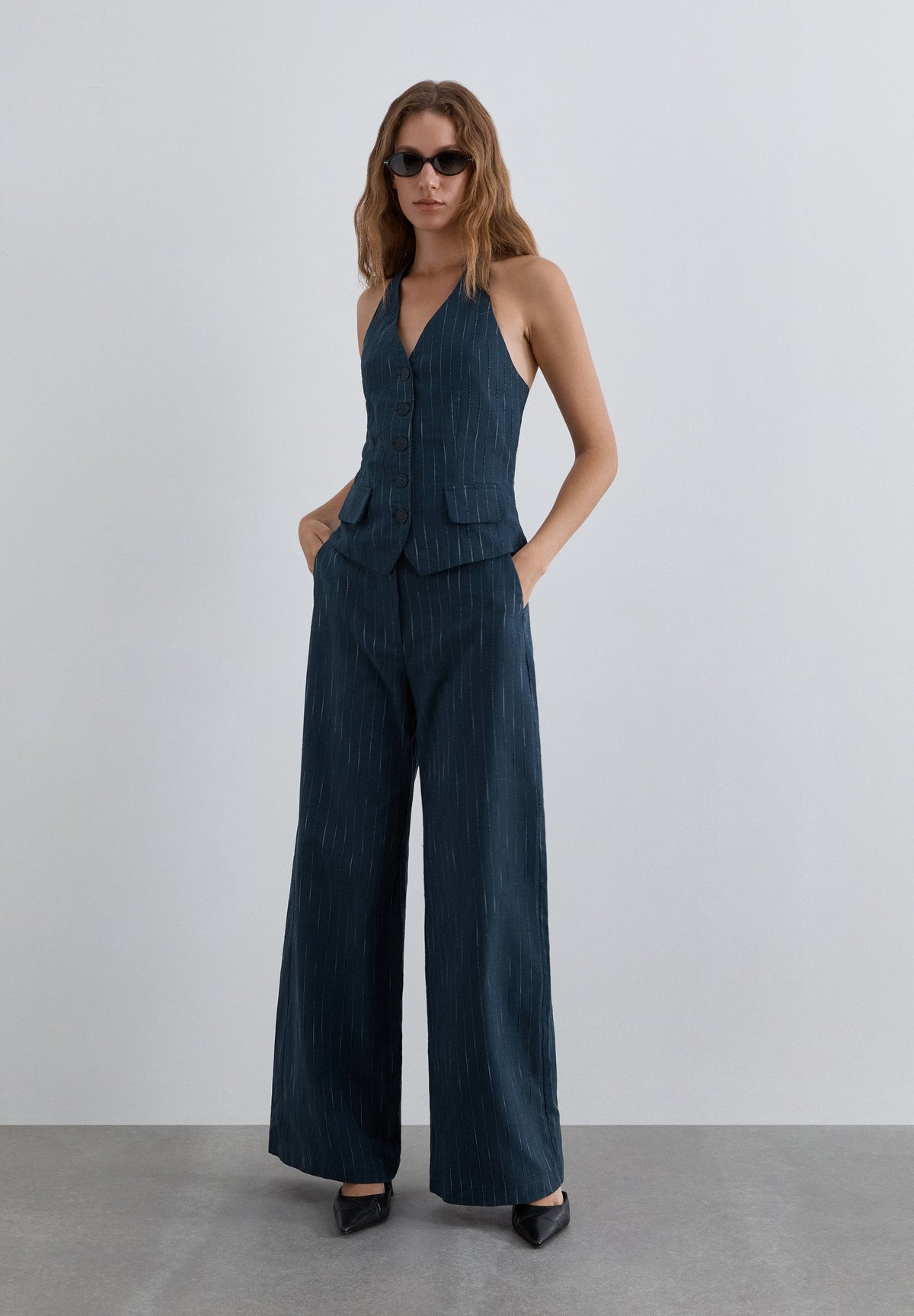 STRIPED LUREX TROUSERS