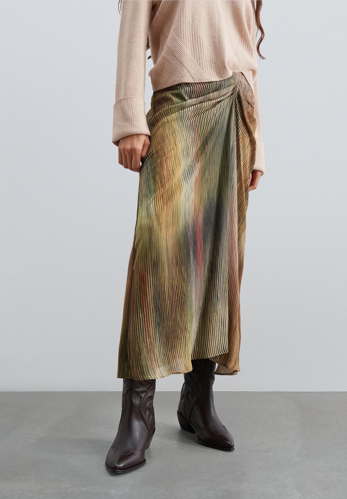 MULTICOLOURED PLEATED SKIRT