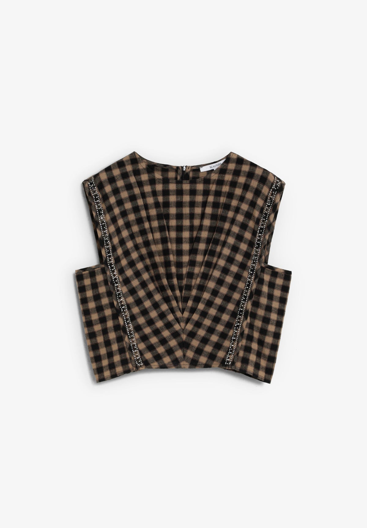 GINGHAM TOP WITH SEQUINS