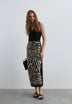 ANIMAL PRINT SKIRT WITH SLIT
