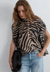 ANIMAL PRINT FRINGED TOP