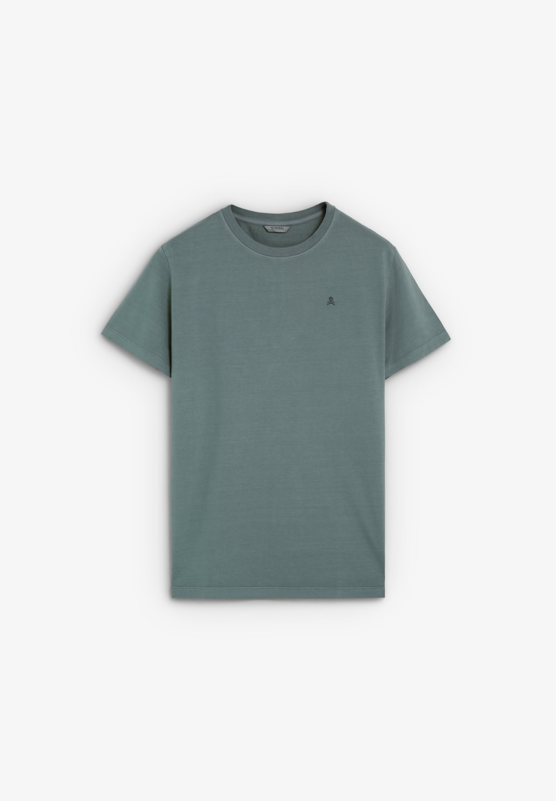 T-SHIRT WITH TONAL EMBROIDERED SKULL