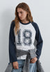 PRINTED T-SHIRT WITH CONTRAST SLEEVES