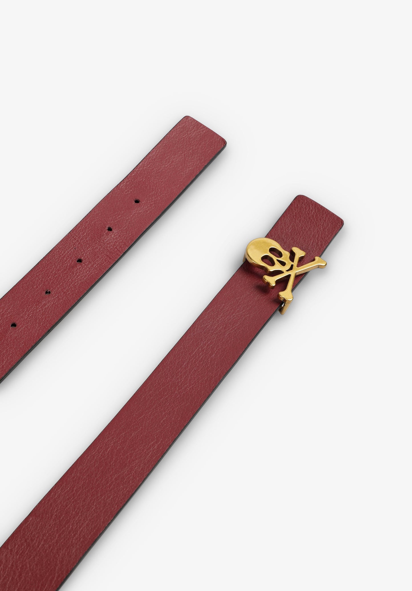 REVERSIBLE LEATHER BELT WITH SKULL