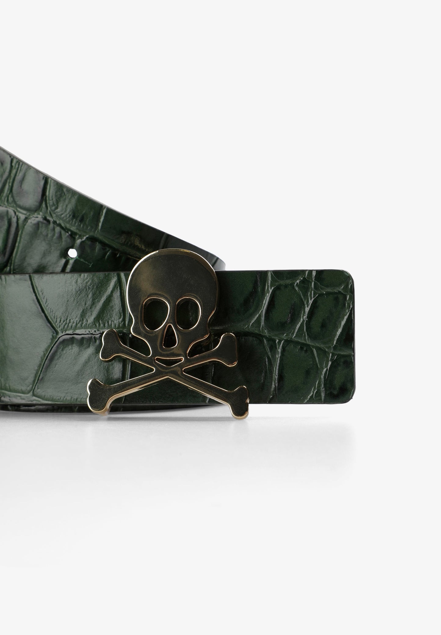REVERSIBLE LEATHER BELT WITH SKULL