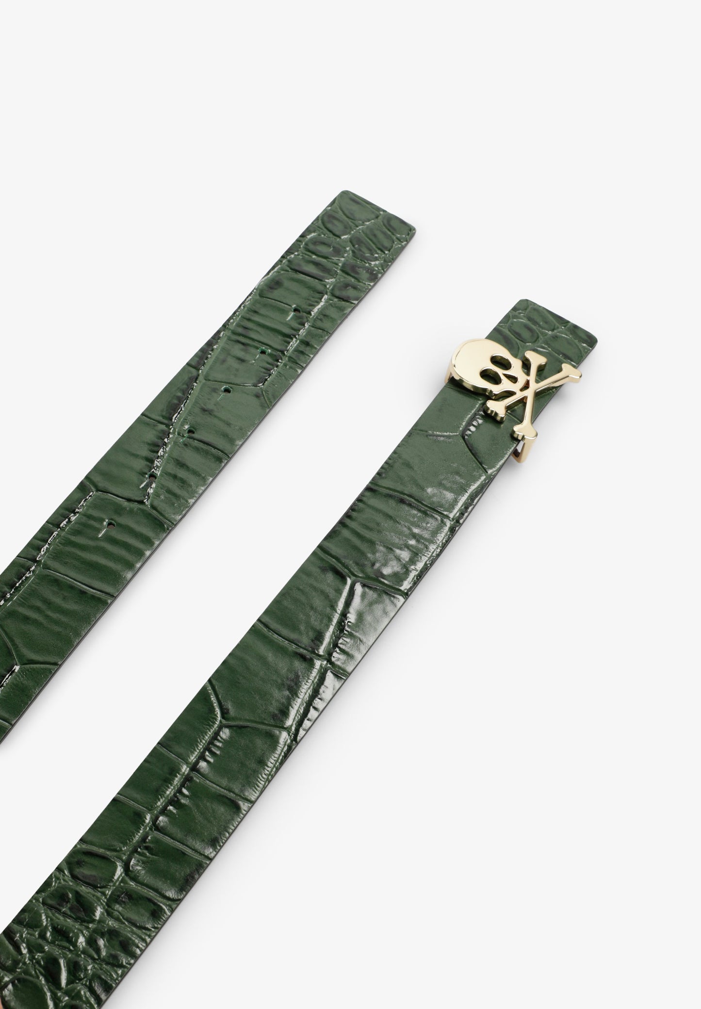 REVERSIBLE LEATHER BELT WITH SKULL