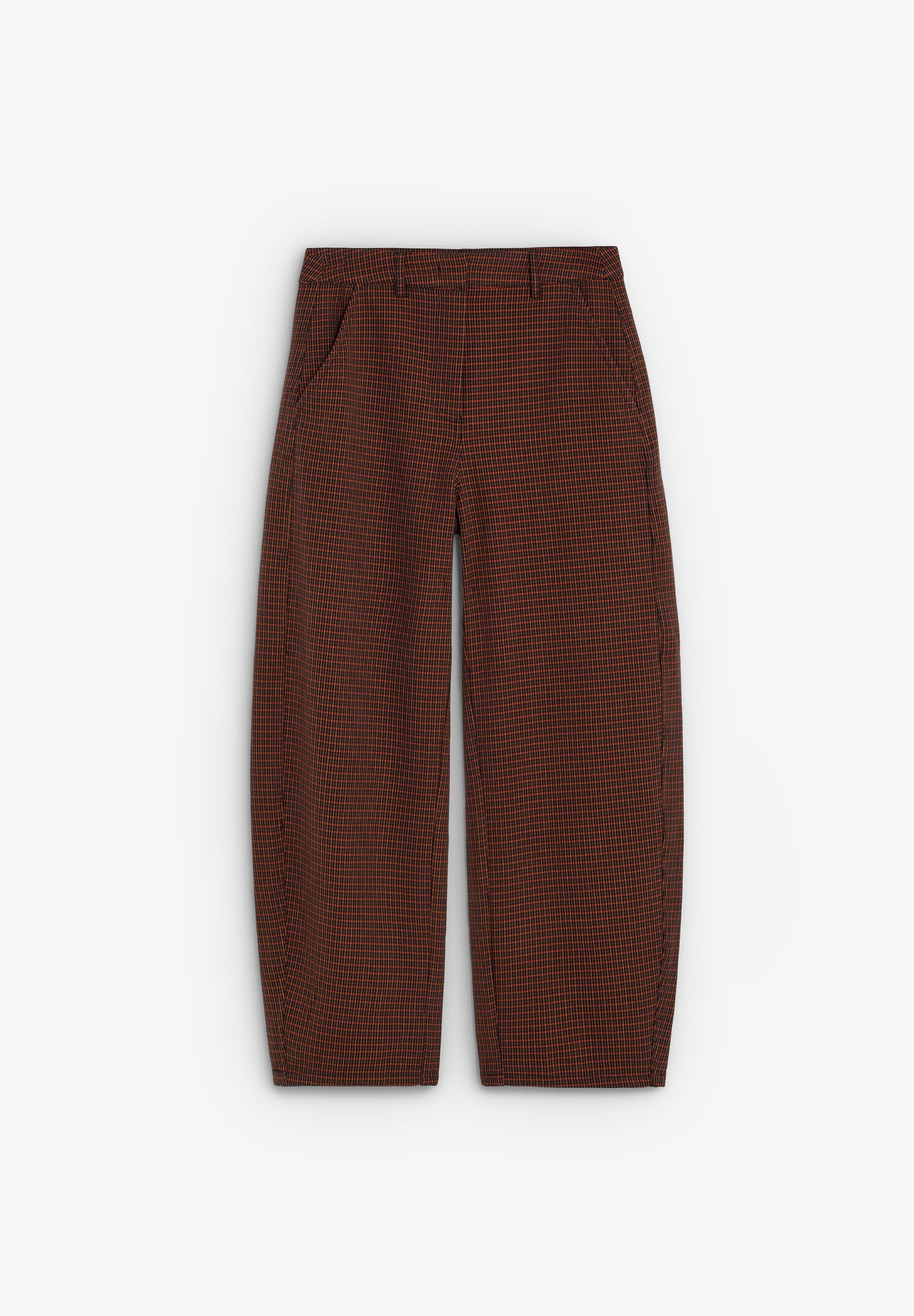 BALLOON CUT CHECKED TROUSERS