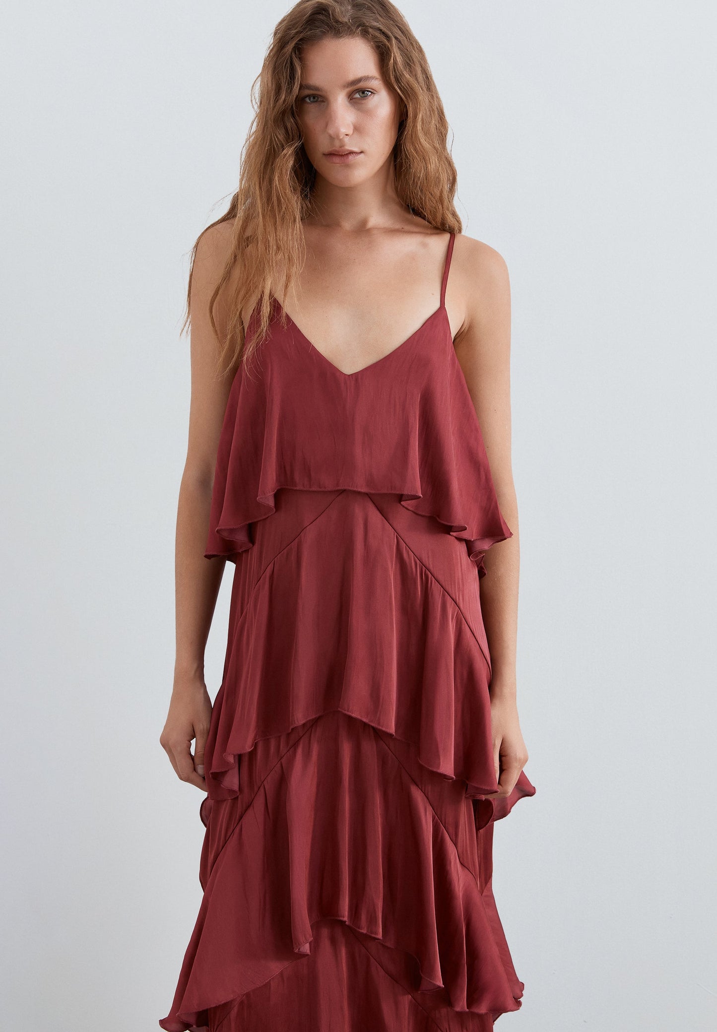 CAMISOLE DRESS WITH RUFFLES