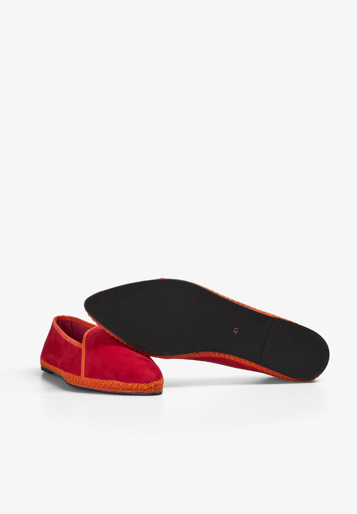 CONTRAST VELVET BALLET FLATS
