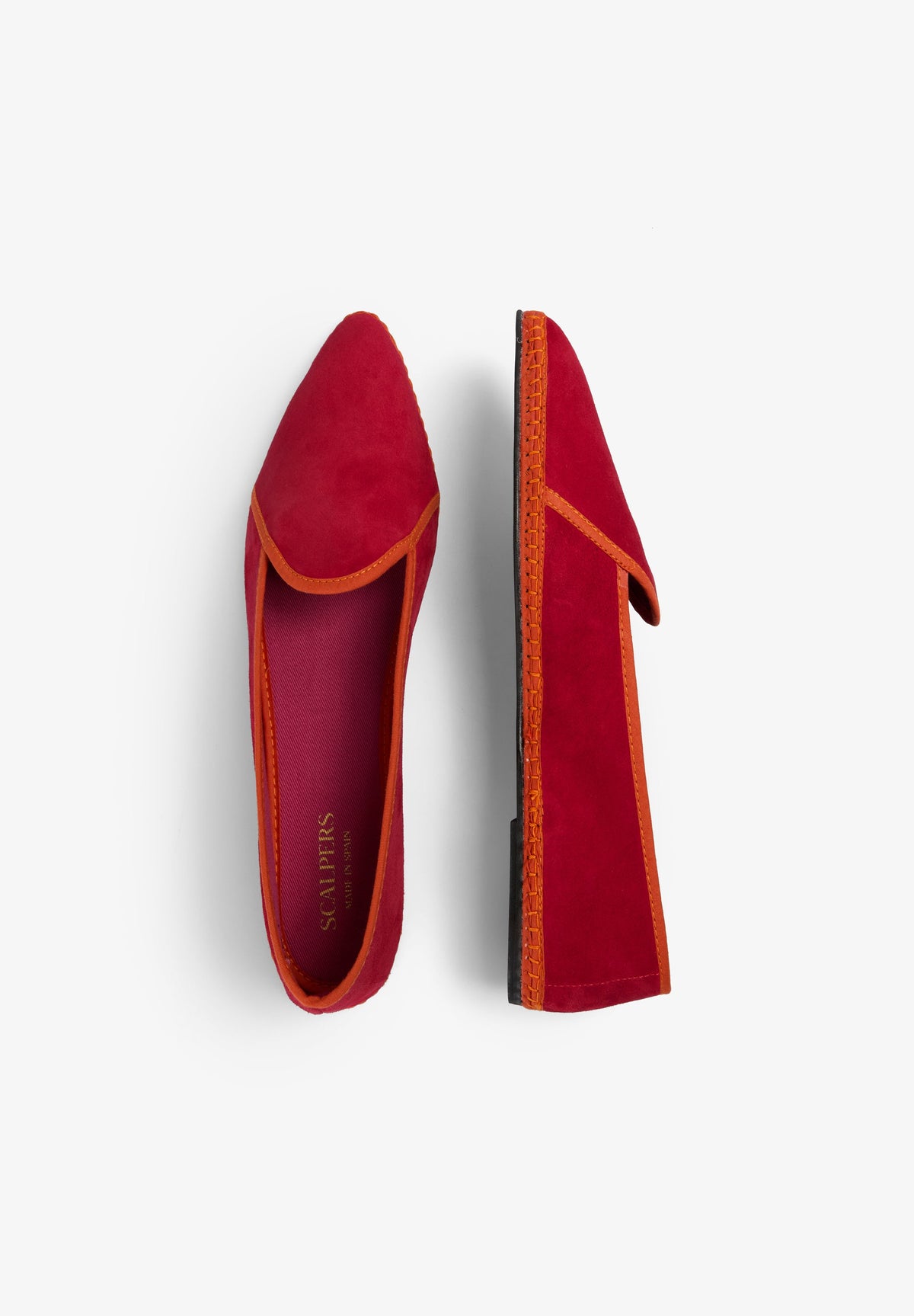 CONTRAST VELVET BALLET FLATS
