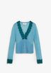 LACE TRIM KNIT CARDIGAN