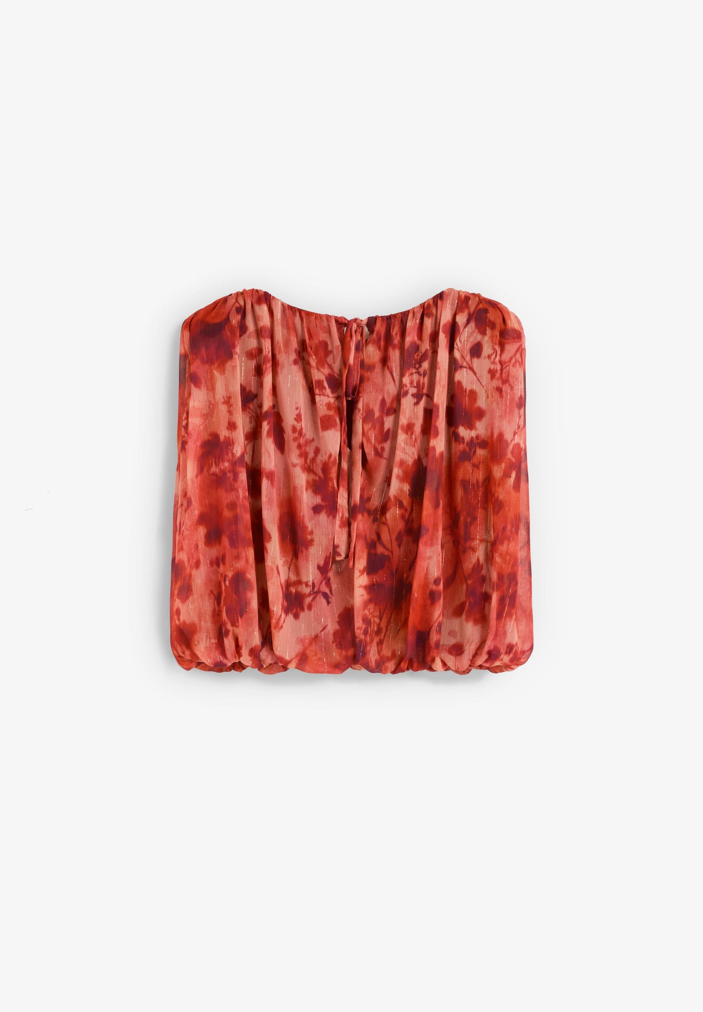FLORAL PRINT RUCHED TOP