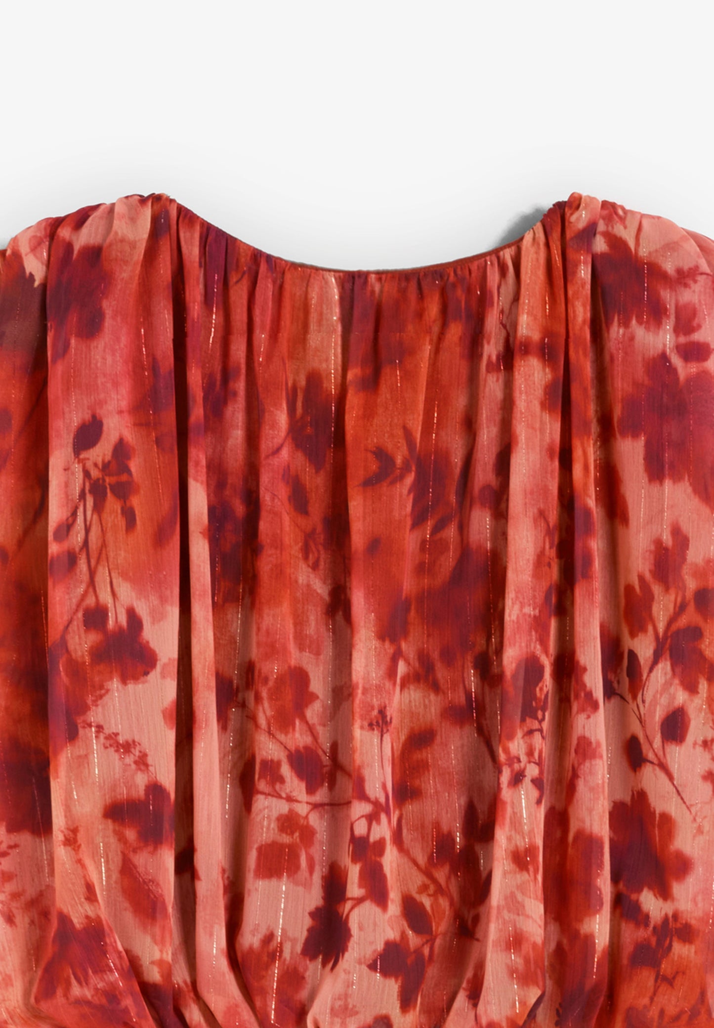 FLORAL PRINT RUCHED TOP