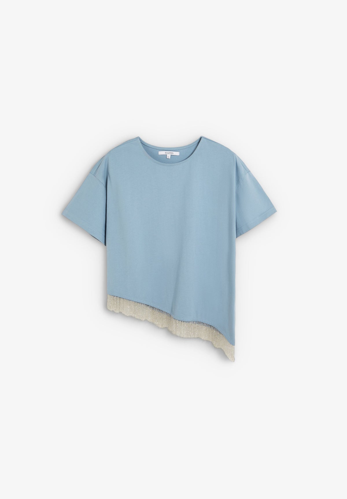 ASYMMETRIC T-SHIRT WITH FRINGING