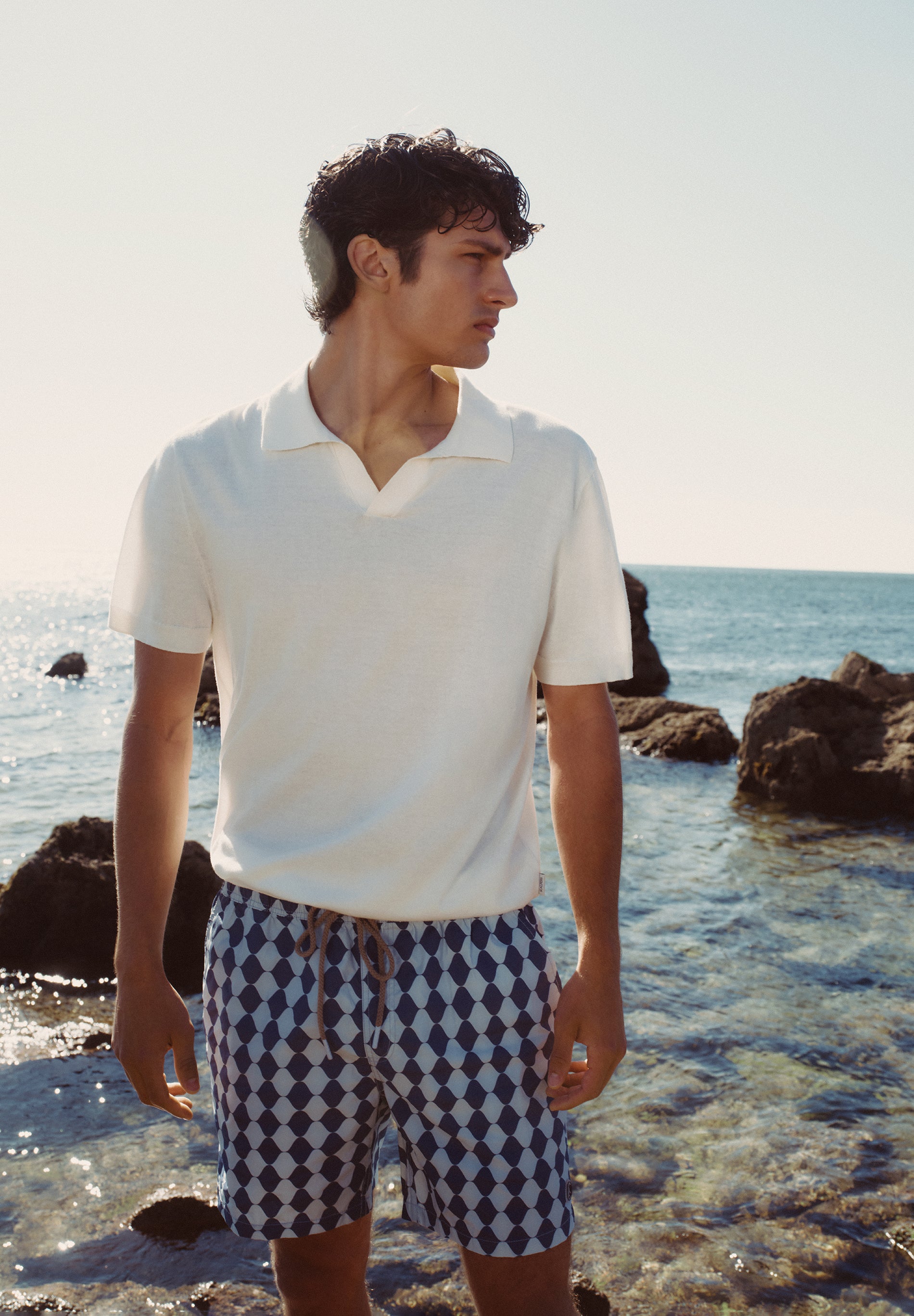 FINE KNIT POLO SHIRT