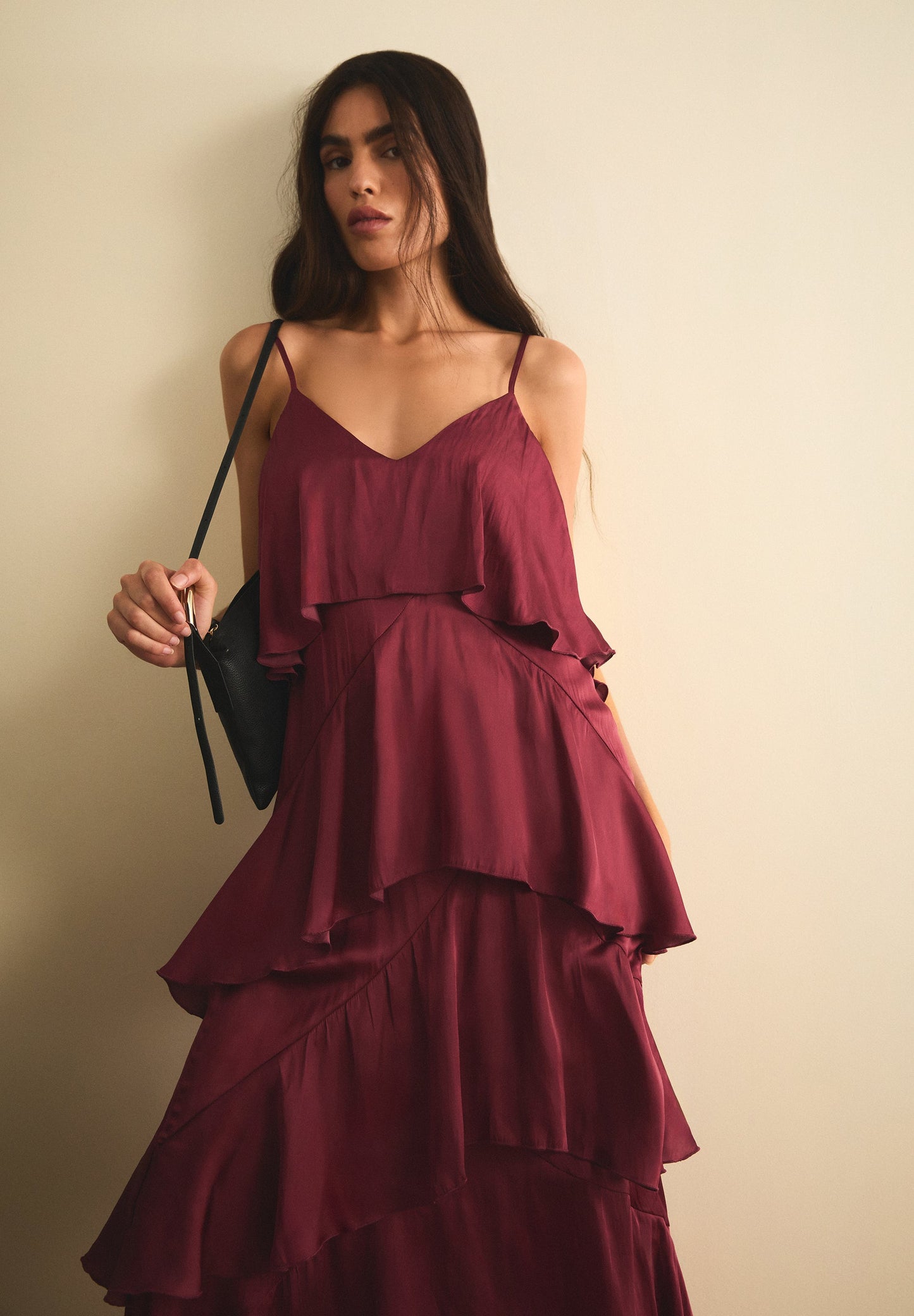 CAMISOLE DRESS WITH RUFFLES