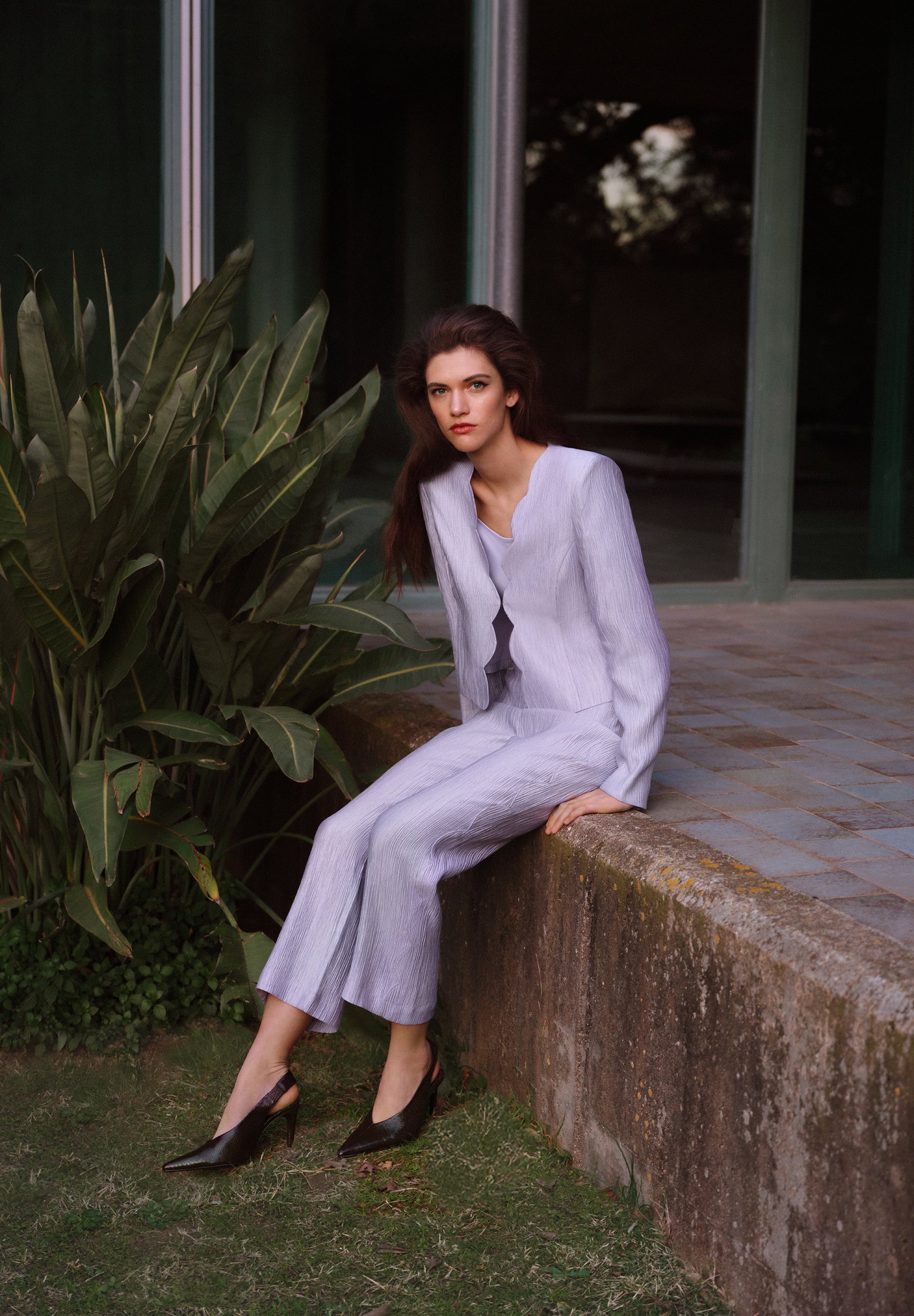 CROPPED JACQUARD BLAZER