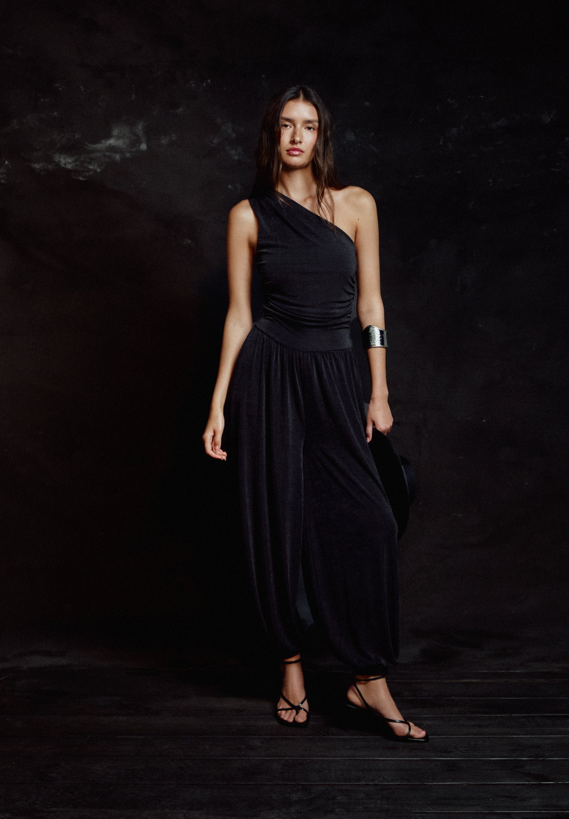 SCASY DRAPPED JERSEY JUMPSUIT