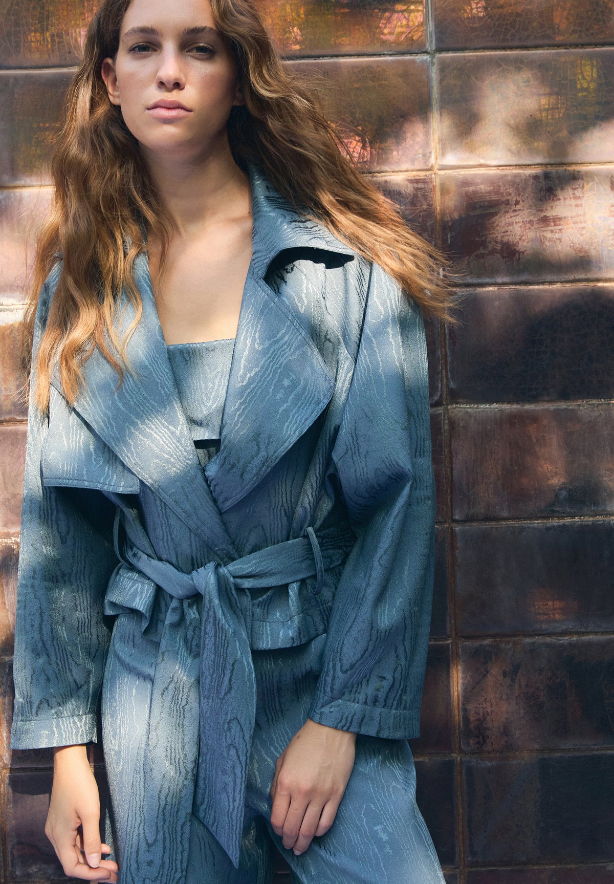 JACQUARD JACKET WITH BELT