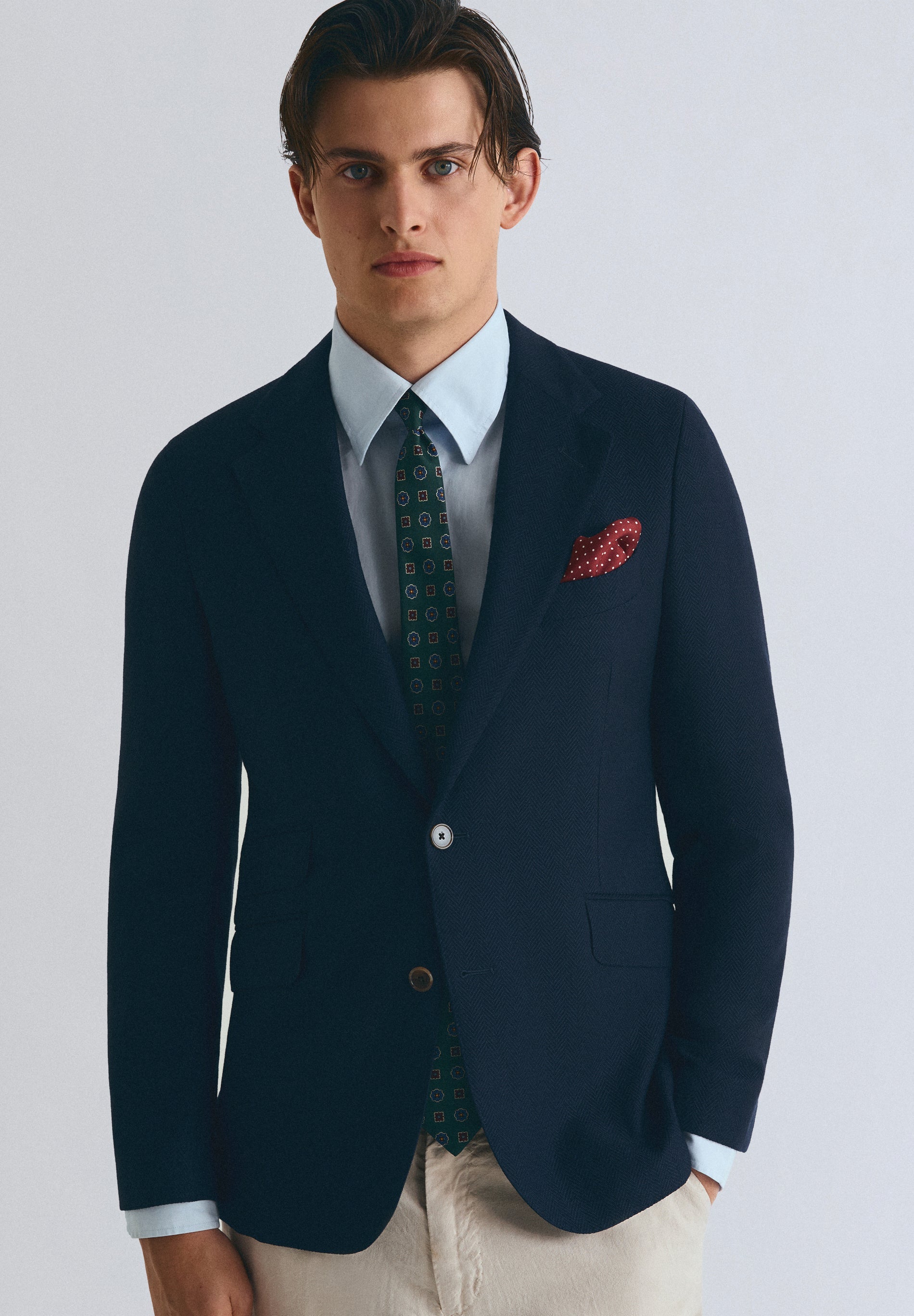 PLAIN-COLOURED WOOL BLAZER