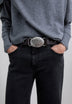 LEATHER BELT WITH IRREGULAR BUCKLE