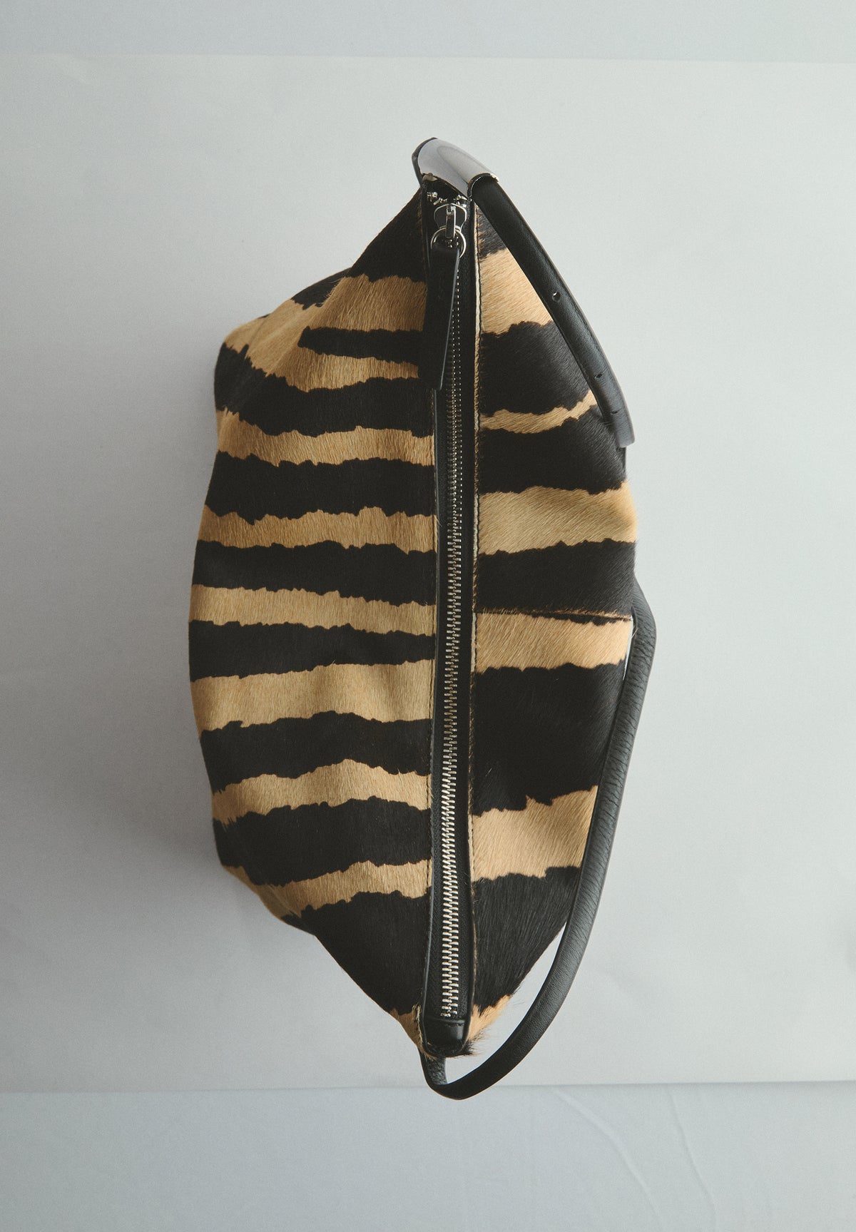 LEATHER SHOULDER BAG WITH HANDLE DETAILS