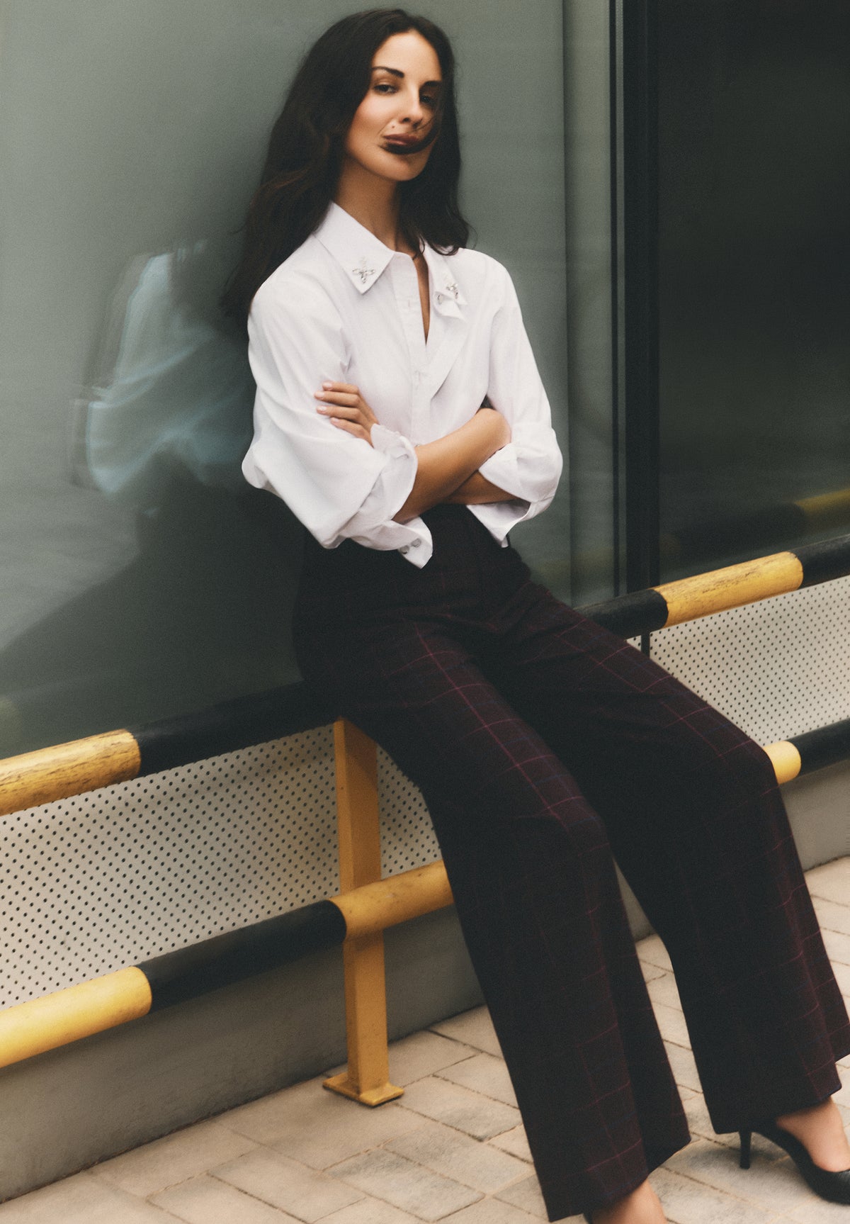 POPLIN SHIRT WITH COLLAR DETAIL